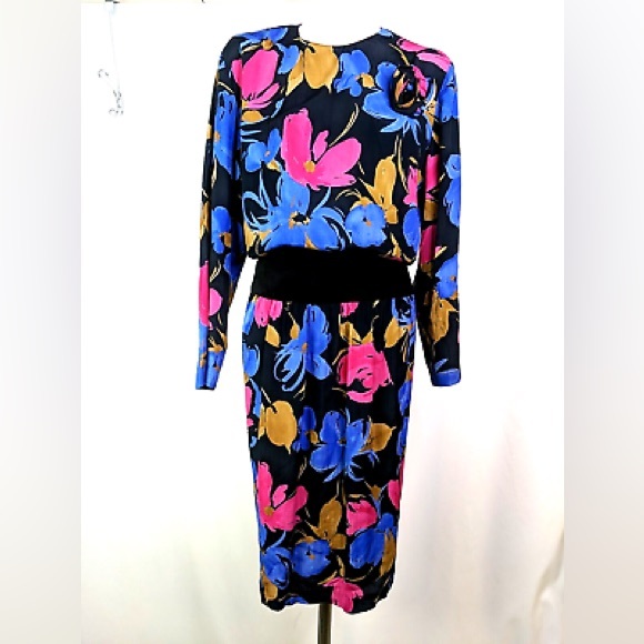 RARE VINTAGE 80s Ciao Ltd Made in Hong Kong Wool blend Dress Women's Size 8 - Picture 12 of 12